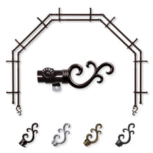 Load image into Gallery viewer, Swan 13/16" 5-Sided Double Bay Curtain Rod