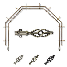 Load image into Gallery viewer, Marquise 13/16" 5-Sided Double Bay Curtain Rod