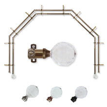 Load image into Gallery viewer, Faceted 13/16" 5-Sided Double Bay Curtain Rod