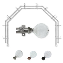 Load image into Gallery viewer, Faceted 13/16" 5-Sided Double Bay Curtain Rod