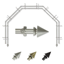 Load image into Gallery viewer, Cone 13/16" 5-Sided Double Bay Curtain Rod