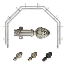 Load image into Gallery viewer, Acorn 13/16" 5-Sided Double Bay Curtain Rod
