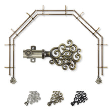 Load image into Gallery viewer, Tidal 13/16" 5-Sided Double Bay Curtain Rod