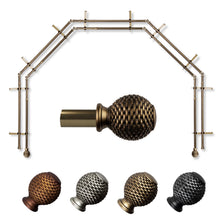Load image into Gallery viewer, Ozana 13/16" 5-Sided Double Bay Curtain Rod