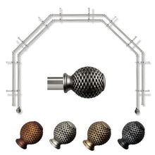 Load image into Gallery viewer, Ozana 13/16" 5-Sided Double Bay Curtain Rod