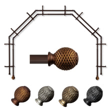 Load image into Gallery viewer, Ozana 13/16" 5-Sided Double Bay Curtain Rod