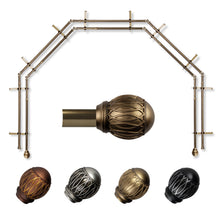 Load image into Gallery viewer, Tyoma 13/16" 5-Sided Double Bay Curtain Rod