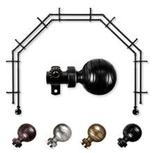 Load image into Gallery viewer, Arman 13/16" 5-Sided Double Bay Curtain Rod
