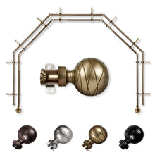 Load image into Gallery viewer, Arman 13/16" 5-Sided Double Bay Curtain Rod