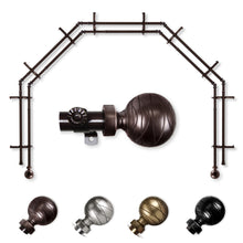 Load image into Gallery viewer, Arman 13/16" 5-Sided Double Bay Curtain Rod