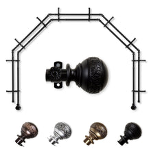 Load image into Gallery viewer, Naomi 13/16" 5-Sided Double Bay Curtain Rod