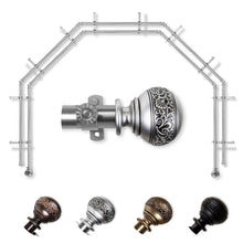 Load image into Gallery viewer, Naomi 13/16" 5-Sided Double Bay Curtain Rod