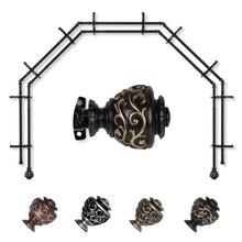 Load image into Gallery viewer, Eleanor 13/16" 5-Sided Double Bay Curtain Rod