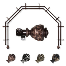 Load image into Gallery viewer, Eleanor 13/16" 5-Sided Double Bay Curtain Rod