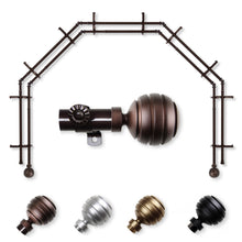 Load image into Gallery viewer, Poise 13/16" 5-Sided Double Bay Curtain Rod