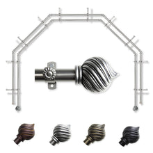 Load image into Gallery viewer, Bisque 13/16" 5-Sided Double Bay Curtain Rod