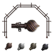 Load image into Gallery viewer, Bisque 13/16" 5-Sided Double Bay Curtain Rod