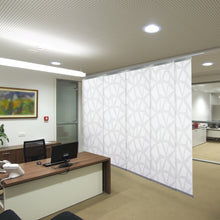 Load image into Gallery viewer, Shattered 5-Panel Single Rail Panel Track 58"-110"W, Panel width 23.5" - 50% LIGHT-FILTERING