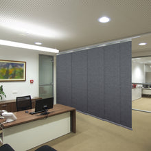 Load image into Gallery viewer, Charcoal Camo 5-Panel Single Rail Panel Track 58"-110"W x 91.4"H, Panel width 23.5" - 75% LIGHT-FILTERING