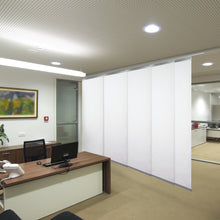 Load image into Gallery viewer, Embroidered Chiffon 5-Panel Single Rail Panel Track 58"-110"W x 91.4"H, Panel width 23.5" - 80% LIGHT-FILTERING