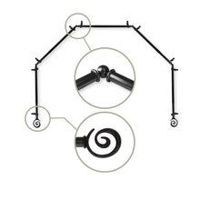 Load image into Gallery viewer, Spiral 13/16" 5-Sided Bay Curtain Rod
