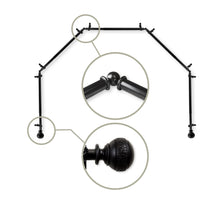 Load image into Gallery viewer, Naomi 13/16" 5-Sided Bay Curtain Rod