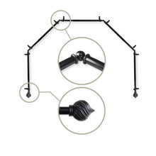 Load image into Gallery viewer, Bisque 13/16" 5-Sided Bay Curtain Rod