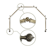 Load image into Gallery viewer, Bisque 13/16" 5-Sided Bay Curtain Rod