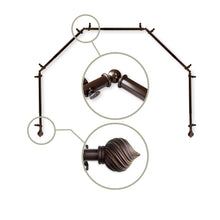 Load image into Gallery viewer, Bisque 13/16" 5-Sided Bay Curtain Rod
