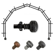 Load image into Gallery viewer, Ornament 13/16" 6-Sided Double Bay Curtain Rod