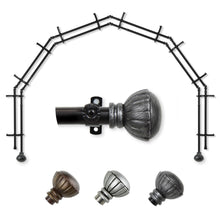 Load image into Gallery viewer, Magnolia 13/16" 6-Sided Double Bay Curtain Rod