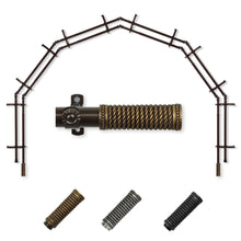 Load image into Gallery viewer, Threaded 13/16" 6-Sided Double Bay Curtain Rod