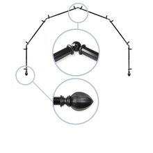 Load image into Gallery viewer, Garnet 13/16" 6-Sided Bay Curtain Rod