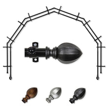Load image into Gallery viewer, Garnet 13/16" 6-Sided Double Bay Curtain Rod