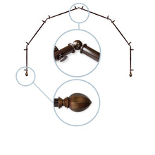 Load image into Gallery viewer, Garnet 13/16" 6-Sided Bay Curtain Rod