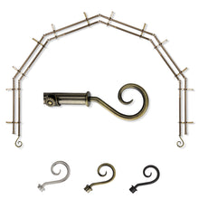Load image into Gallery viewer, Curl 13/16" 6-Sided Double Bay Curtain Rod