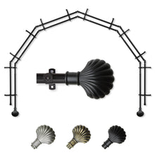 Load image into Gallery viewer, Scallop 13/16" 6-Sided Double Bay Curtain Rod