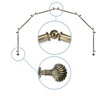 Load image into Gallery viewer, Scallop 13/16" 6-Sided Bay Curtain Rod