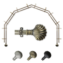 Load image into Gallery viewer, Scallop 13/16" 6-Sided Double Bay Curtain Rod