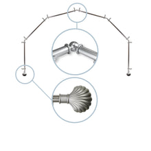 Load image into Gallery viewer, Scallop 13/16" 6-Sided Bay Curtain Rod