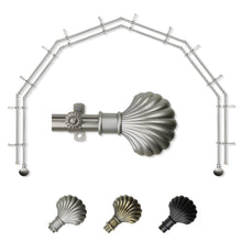 Load image into Gallery viewer, Scallop 13/16" 6-Sided Double Bay Curtain Rod