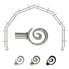 Load image into Gallery viewer, Spiral 13/16" 6-Sided Double Bay Curtain Rod