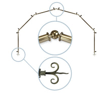 Load image into Gallery viewer, Fleur 13/16" 6-Sided Bay Curtain Rod