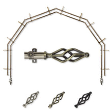 Load image into Gallery viewer, Marquise 13/16" 6-Sided Double Bay Curtain Rod