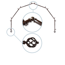 Load image into Gallery viewer, Twist 13/16" 6-Sided Bay Curtain Rod