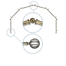 Load image into Gallery viewer, Cage 13/16" 6-Sided Bay Curtain Rod