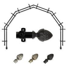 Load image into Gallery viewer, Acorn 13/16" 6-Sided Double Bay Curtain Rod