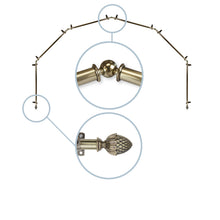 Load image into Gallery viewer, Acorn 13/16" 6-Sided Bay Curtain Rod
