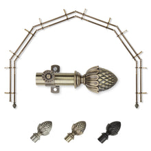Load image into Gallery viewer, Acorn 13/16" 6-Sided Double Bay Curtain Rod