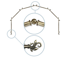 Load image into Gallery viewer, Delilah 13/16" 6-Sided Bay Curtain Rod